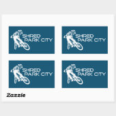 Shred Park City Utah Mountainbiken Rechthoekige Sticker (Vel)