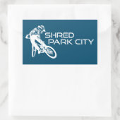 Shred Park City Utah Mountainbiken Rechthoekige Sticker (Tas)