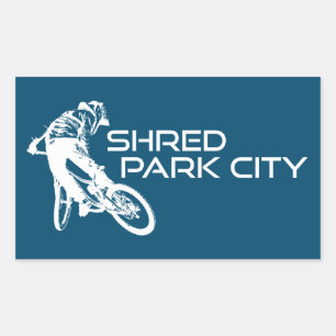 Shred Park City Utah Mountainbiken Rechthoekige Sticker