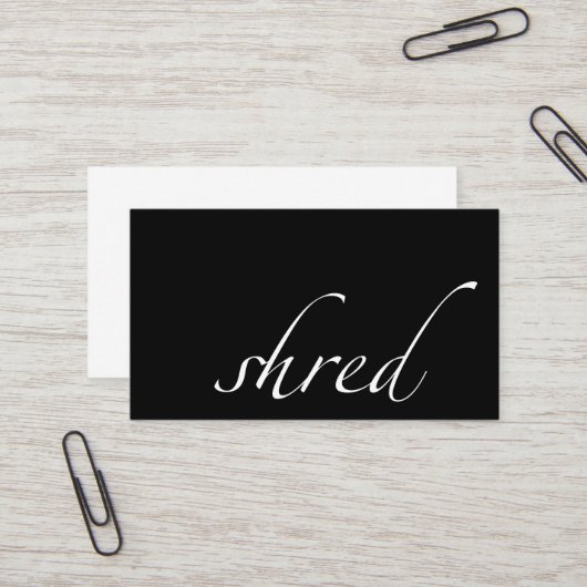 Shred: Persoonlijke trainer Visitekaartje (Voorkant / Achterkant in situ)