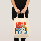 Shred Red Go Blue Tote Bag (Voorkant (product))