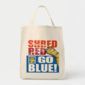 Shred Red Go Blue Tote Bag (Voorkant)