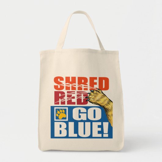 Shred Red Go Blue Tote Bag (Voorkant)