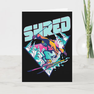 Shred Shirt Vintage Freestyle Ski 80s Kostuum Retr Kaart