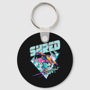 Shred Shirt Vintage Freestyle Ski 80s Kostuum Retr Sleutelhanger
