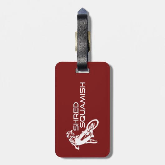 Shred Squamish Mountain Biking Bagagelabel (Achterkant verticaal)