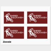 Shred Squamish Mountain Biking Rechthoekige Sticker (Vel)