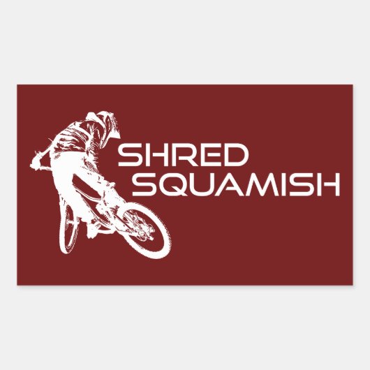 Shred Squamish Mountain Biking Rechthoekige Sticker (Voorkant)
