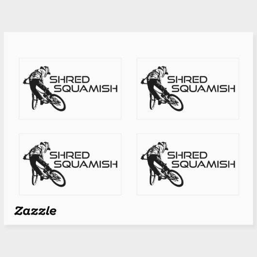 Shred Squamish Mountain Biking Rechthoekige Sticker (Vel)