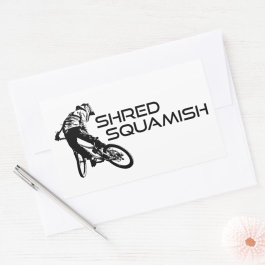 Shred Squamish Mountain Biking Rechthoekige Sticker (Envelop)