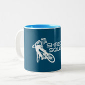 Shred Squamish Mountain Biking Tweekleurige Koffiemok (Voorkant links)