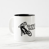 Shred Squamish Mountain Biking Tweekleurige Koffiemok (Voorkant links)