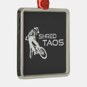Shred Taos New Mexico Mountain Biking Metalen Ornament (Rechts)