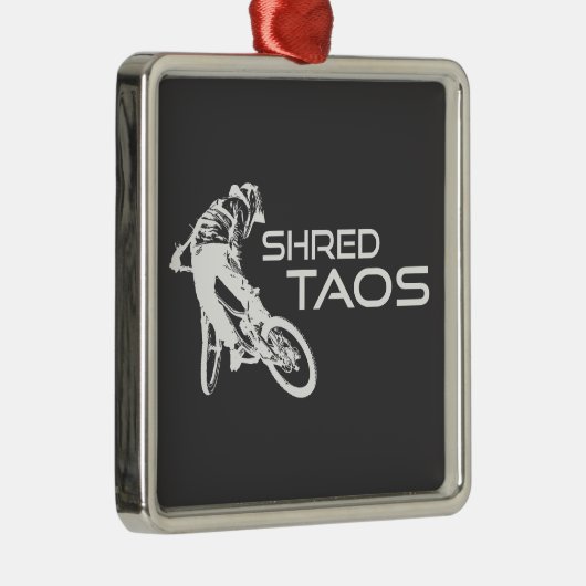 Shred Taos New Mexico Mountain Biking Metalen Ornament (Rechts)