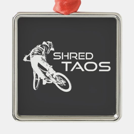 Shred Taos New Mexico Mountain Biking Metalen Ornament (Voorkant)