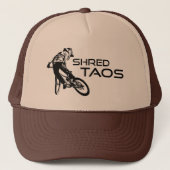 Shred Taos New Mexico Mountain Biking Trucker Pet (Voorkant)