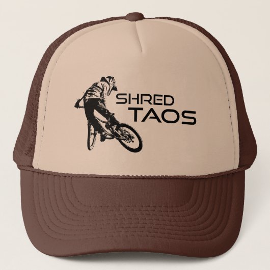 Shred Taos New Mexico Mountain Biking Trucker Pet (Voorkant)