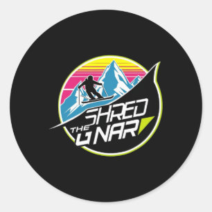 Shred The Gnar Skiën Freestyle Diamant Winter Sp Ronde Sticker