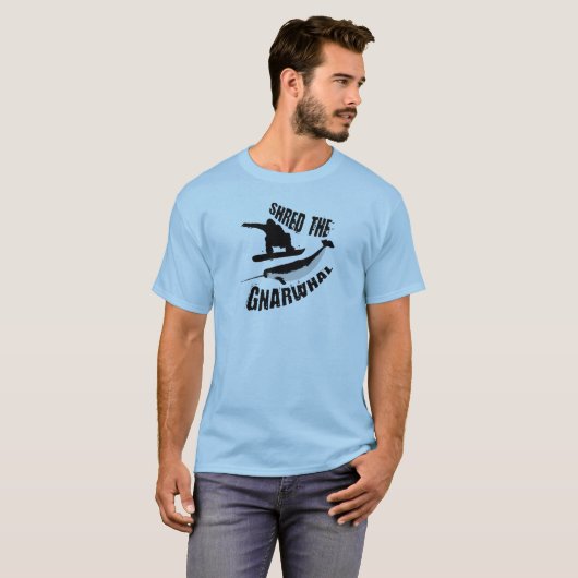 Shred The Gnarwhal T-shirt (Voorkant volledig)