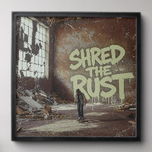 Shred the Rust – Urban Grunge Skate Art Foto Tegel