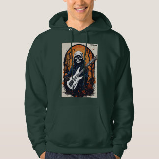 Shred Till You're Dead: Spooky Skull Guitar T-shir Hoodie
