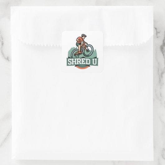 Shred University mountainbiken Vierkante Sticker (Tas)