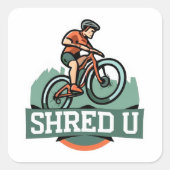 Shred University mountainbiken Vierkante Sticker (Voorkant)