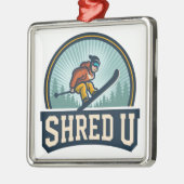 Shred University Skiën Metalen Ornament (Links)