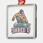 Shred University Snowboarden Metalen Ornament (Links)