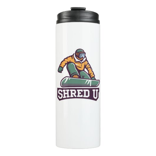 Shred University Snowboarden Thermosbeker (Voorkant)