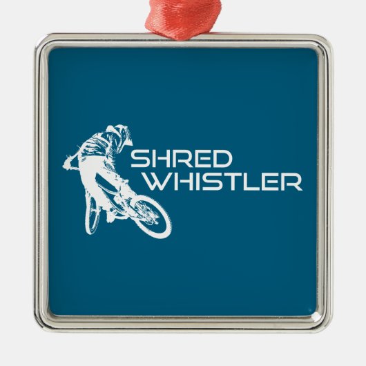 Shred Whistler British Columbia Mountain Biking Metalen Ornament (Voorkant)