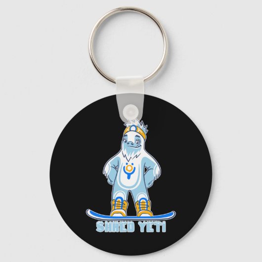 Shred Yeti - Fun Yeti Bigfoot Sasquatch Snowboardi Sleutelhanger (Voorkant)