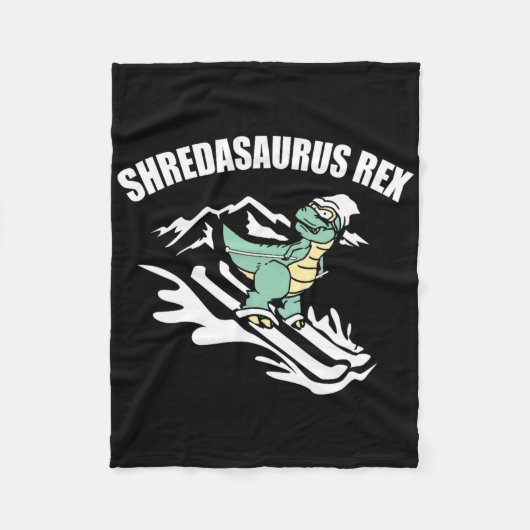 Shredasaurus Rex Ski Dinosaur Kinderen Grappig Ski Fleece Deken (Voorkant)