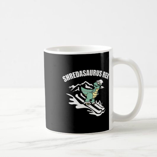 Shredasaurus Rex Ski Dinosaur Kinderen Grappig Ski Koffiemok (Rechts)