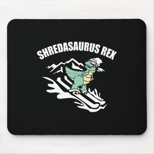 Shredasaurus Rex Ski Dinosaur Kinderen Grappig Ski Muismat (Voorkant)