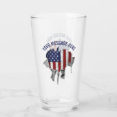 Shredded, Ripped and Torn American Flag Glass Glas (Achterkant)