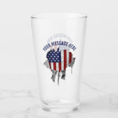 Shredded, Ripped and Torn American Flag Glass Glas (Voorkant)