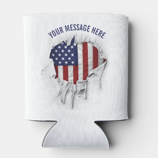 Shredded, Ripped and Torn American Flag Koelbox Blikjeskoeler (Achterkant)