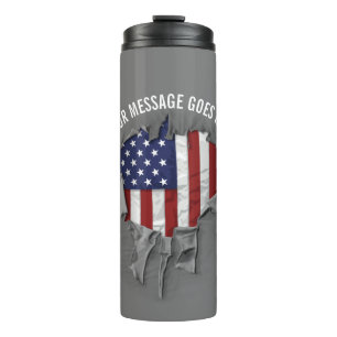 Shredded, Ripped and Torn American Flag Thermal Tu Thermosbeker