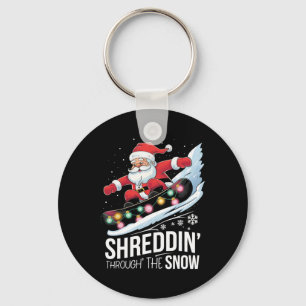 Shreddin' Snow Christmas Snowboarding Santa Snowbo Sleutelhanger