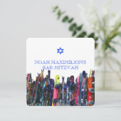 Shreddin' the Gnar! Snowboard Bar Mitswa/DIY Kaart (Staand voorkant)