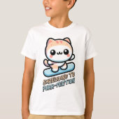 Shredding naar perfectie! Schattigee snowboardkat T-shirt (Voorkant)
