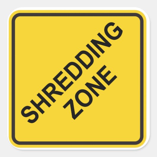 Shredding Zone Vierkante Sticker (Voorkant)