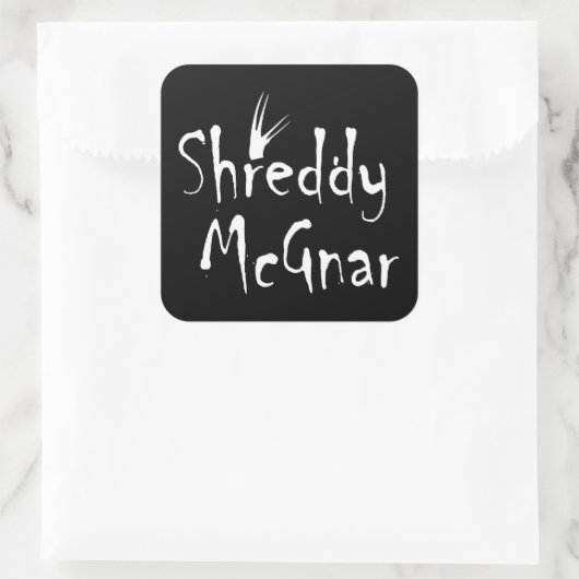 Shreddy McGnar Vierkante Sticker (Tas)