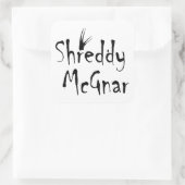 Shreddy McGnar Vierkante Sticker (Tas)