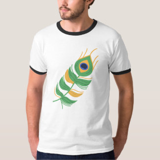 SHREE KRISHNA PEACOCK FEATHER LOGO UNIEK ONTWERP T-SHIRT