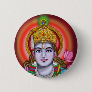 Shree Krishna Tote Tas Ronde Button 5,7 Cm