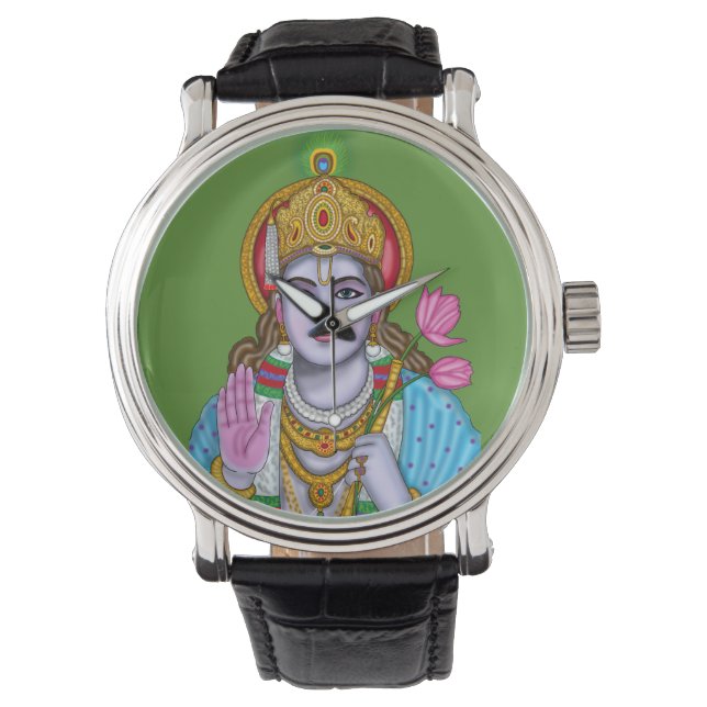 Shree Krishna Wandklok Horloge (Voorkant)