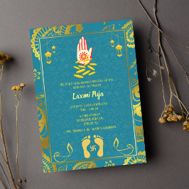 Shree Laxmi Puja Bloemen Uitnodiging