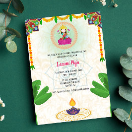 Shree Laxmi Puja Bloemen Uitnodiging